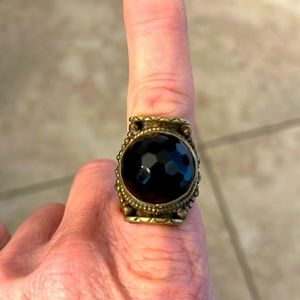 Bohemian faceted gemstone ring